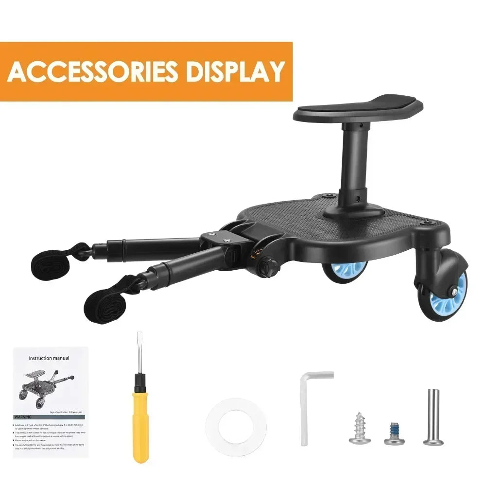 Universal Baby Stroller Accessories Strollers Step Board Adapter with Seat Twins Scooter Baby Accessories Baby Pram Hitchhiker