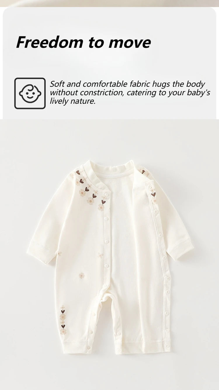 Infant Long-Sleeved Romper Suit Spring/Autumn Pure Cotton Garment Newborn Baby Bodysuit Unisex Baby All-Season Crawling Suit
