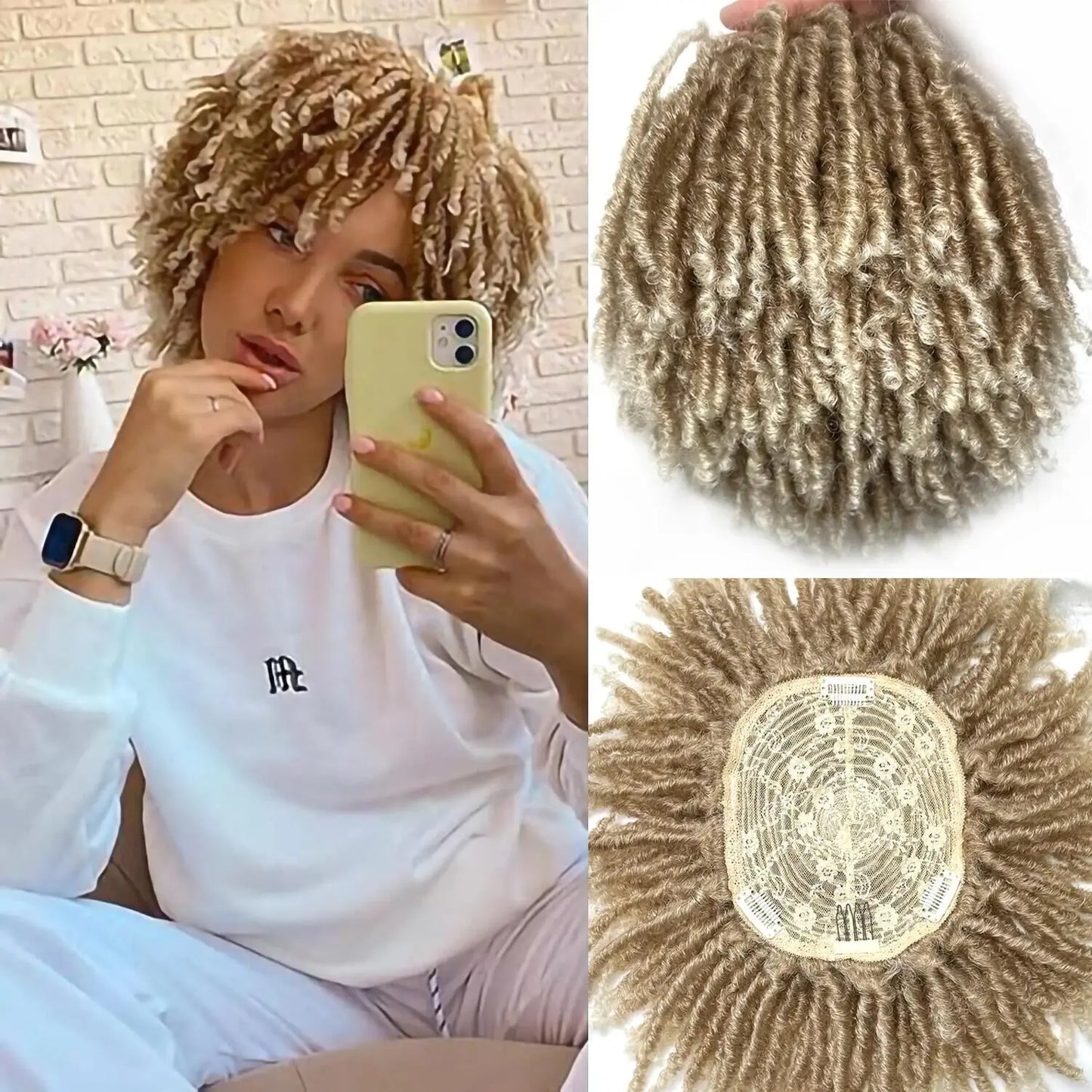 Dirty braids, head covers, synthetic wigs, synthetic braids, chemical fiber semi-wigs, dirty braids, braided wigs Unisex
