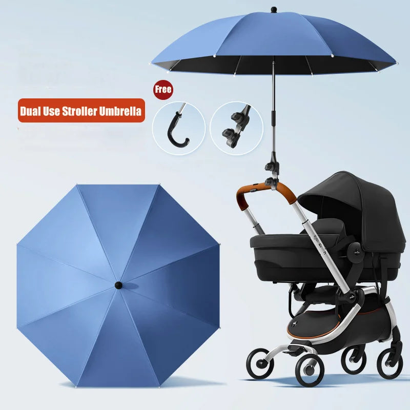 Clip-on Universal Baby Parasol 85cm Diameter 2 in 1 Baby Stroller Umbrella For Sun Shade Rain-proof Baby Stroller Accessories