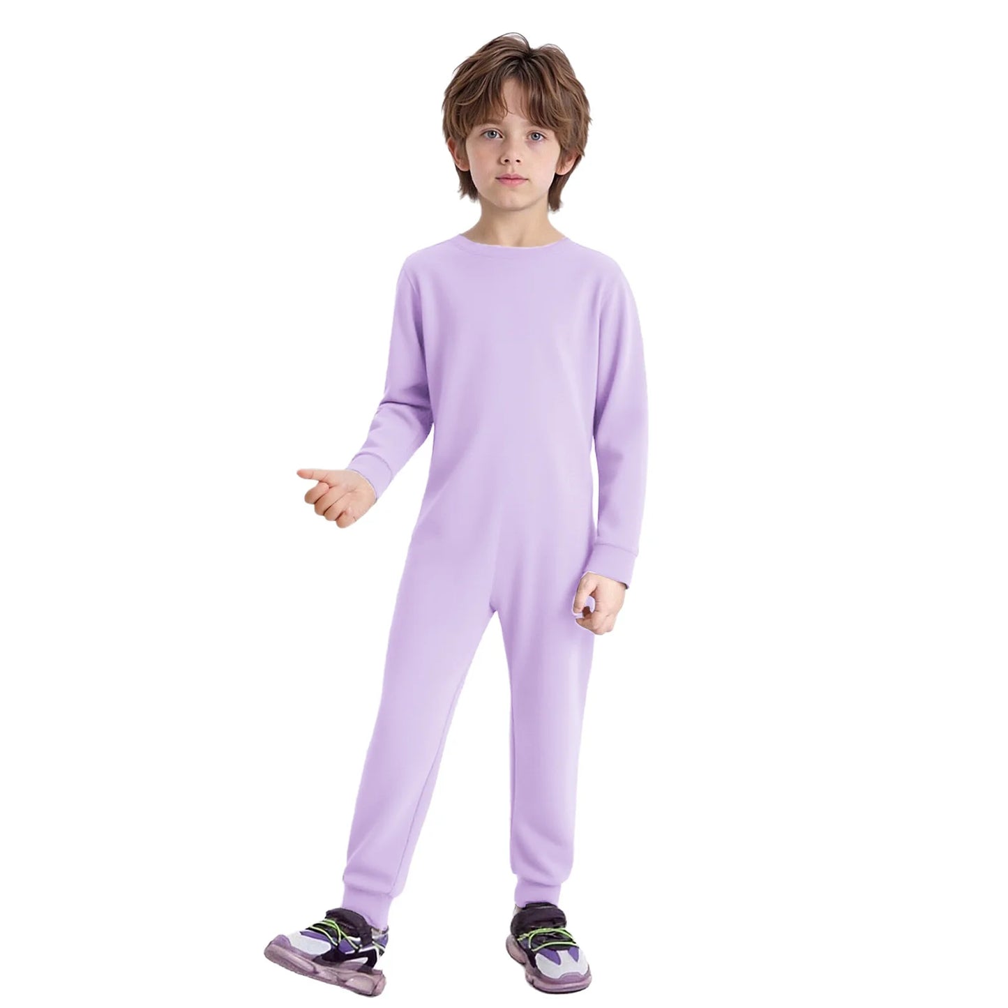 Children Special Needs Adaptive Clothing Solid Color Long Sleeve Zipper Back Jumpsuit Cotton Rompers Workout Sports Bodysuit