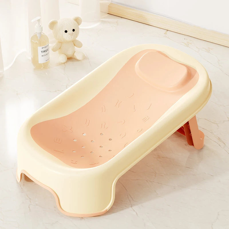 1pc Kids portable thick folding bathtub, Can be used  sitting or lying, for 0-8 years old children newborns suitable for travel