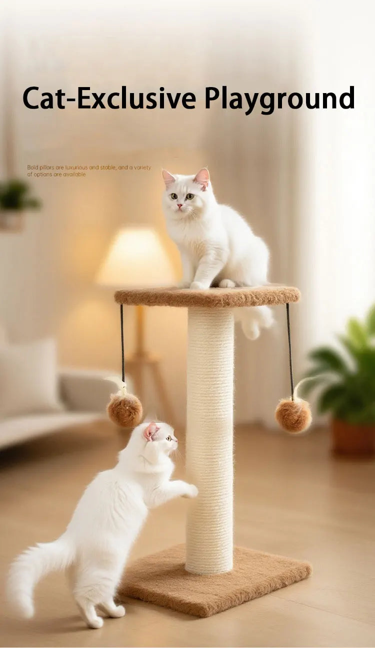Agave Non-Shedding Cat Tree Vertical Scratching Post with Toy Self-Amusement Cat Toy Scratching Board for Cats