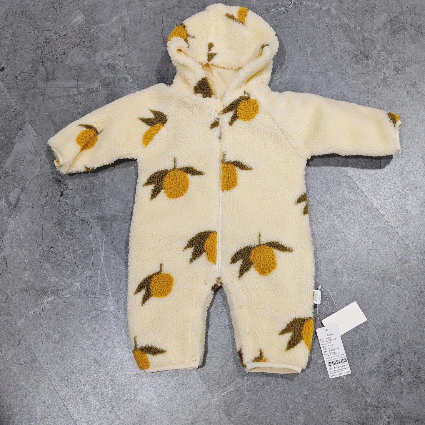 Baby Boy Girl Lamb Wool Hooded Jumpsuit Infant Toddler Child Warm Outfit Long Sleeve Spring Autumn Winter Baby Clothes 0-2Y