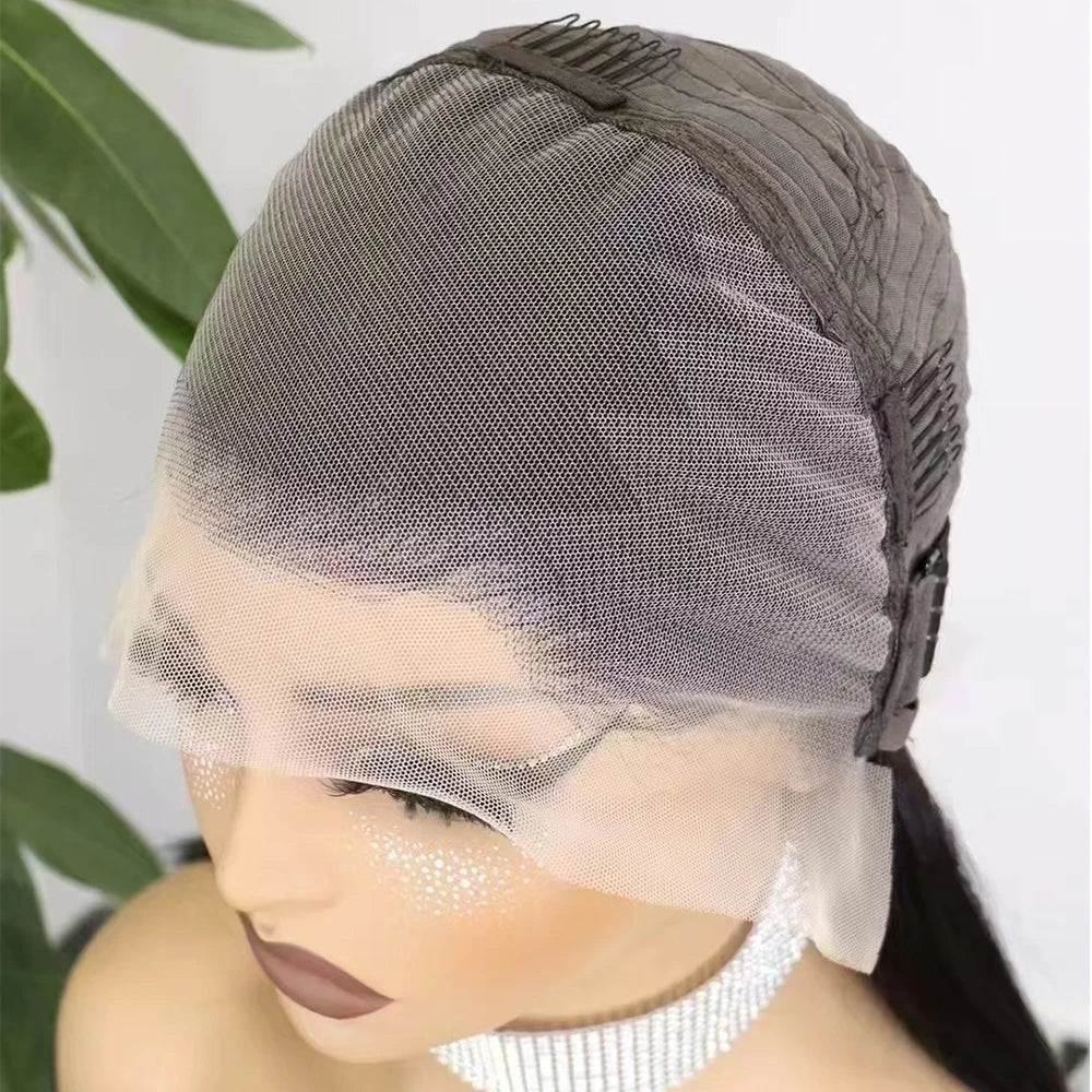 Straight Wigs 350% Density Thick Double Drawn 12A Human Hair 13x4 Lace Front Human Hair Wig for Black Women 10-16 Inches