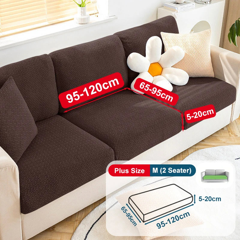 Jacquard Sofa Cover Stretch Fabric Sofa Seat Cushion Cover For Living Room Removable Spandex Seat Case Chaise Lounge Home Pets