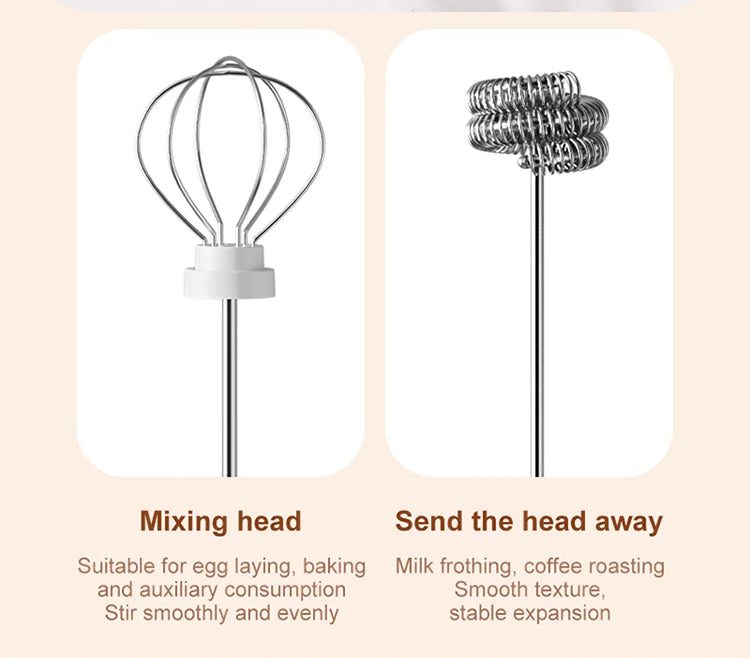 Electric Wireless Egg Beater Mini Coffee Mixer Handheld USB Charging Automatic Whipping Of Egg Whites Cream Home Baking