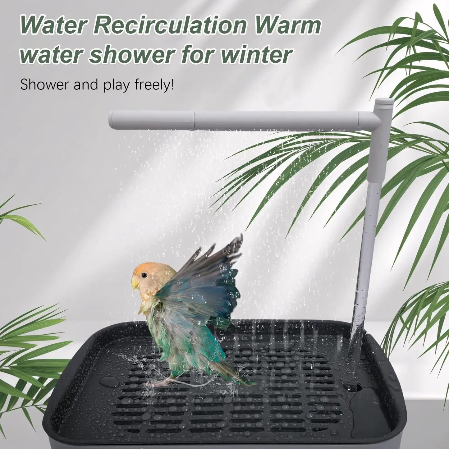 2026 New Automatic Parrot Bird Bath Tub USB Electric Pet Circulating Water Bathtub Shower Fountain Pet Supplies