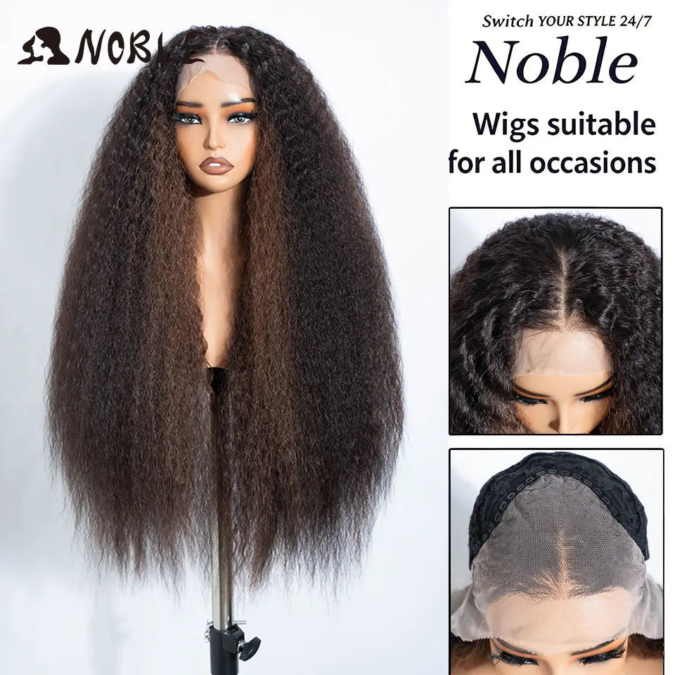 Noble 30 Inch Synthetic Lace Front Wigs For Women Curly Ash Blonde Highlight 13x4 Body Wave Silk Base Lace Wig Cosplay Daily Wig