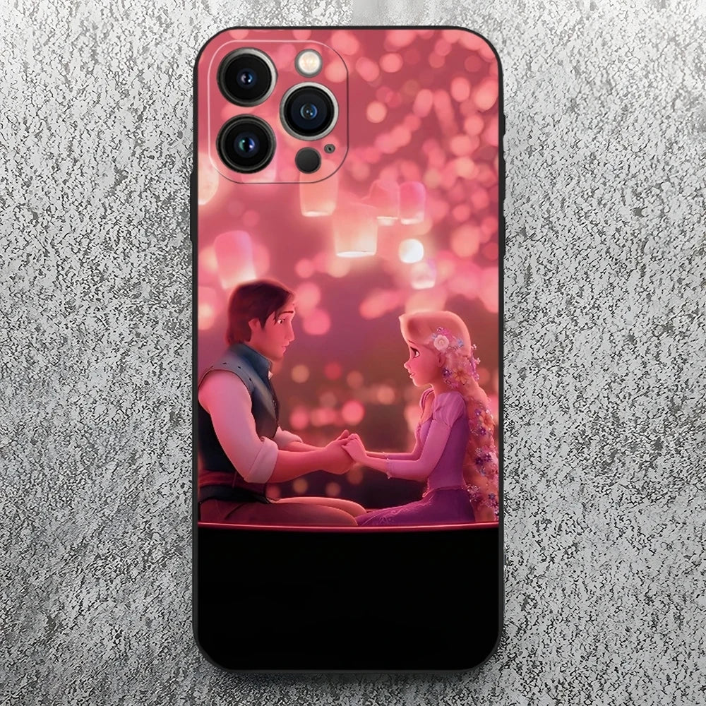 Rapunzel Phone Case for Iphone 17 16 15 14 13 12 11 Pro Max Xr X Xs Mini Plus Black Soft Silicone Cover