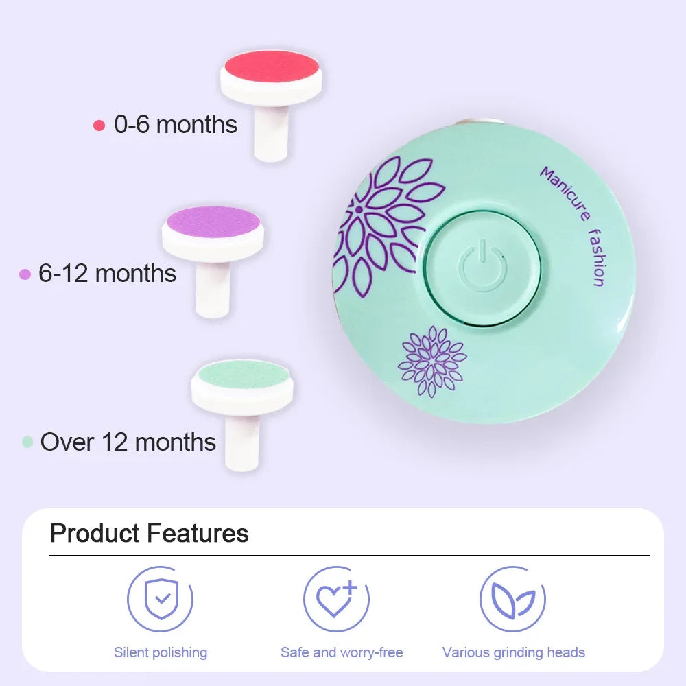 Electric Baby Nail Trimmer Kid Nail Polisher Tool Infant Manicure Scissors Baby Hygiene Kit Baby Nail Clipper Cutter For Newborn