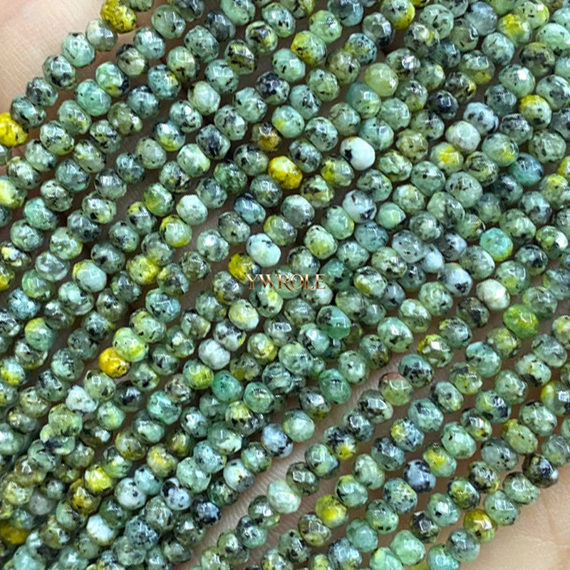 3x4mm Rondelle Faceted Natural Stone Chalcedony Tourmaline Color Loose Spacer Beads for Jewelry Making Diy Bracelet Accessories