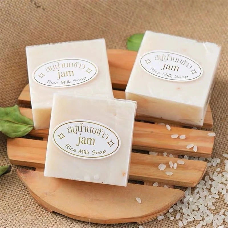 12PCS JAM Rice Soap 65g*12 PCS Original Thailand Handmade Rice Milk Soap Original K BROTHERS rice milk soap