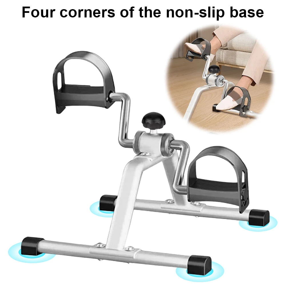 Portable Pedal Exerciser Mini Exercise Bike Adjustable Resistance Foot Peddler Machine Non Slip for Indoor Leg Rehabilitation