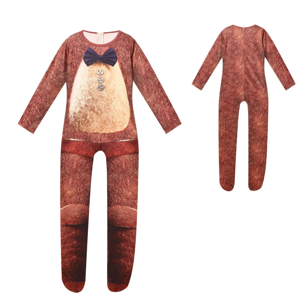 Kids Horrible Halloween Costume Five Nights Freddyed Jumpsuit Cosplay Nightmare Bonnie Fnaf Freddy Anime Christmas Gift for Boys