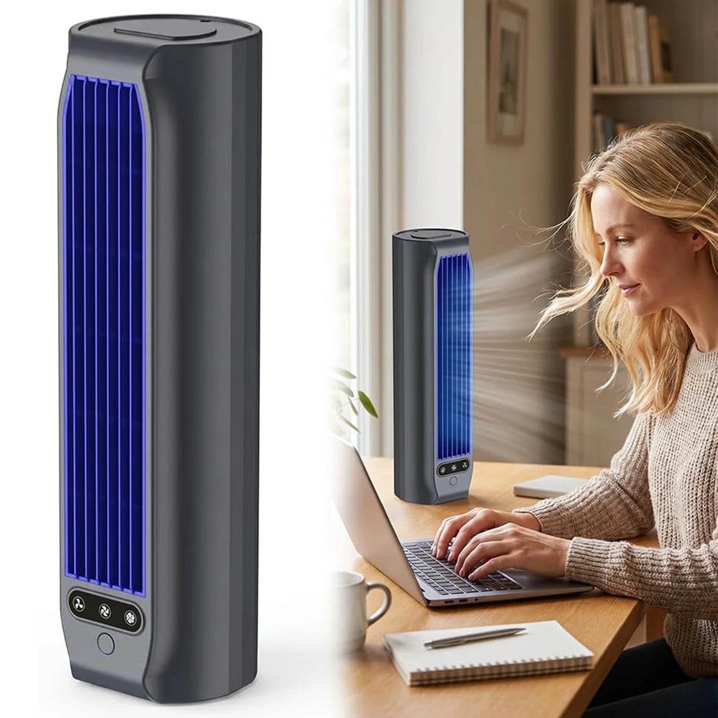 Personal Air Cooler USB Rechargeable Wall Mounted Fans Multi-Use Adjustable Speed Fan for Bedroom Office Home Car Camping