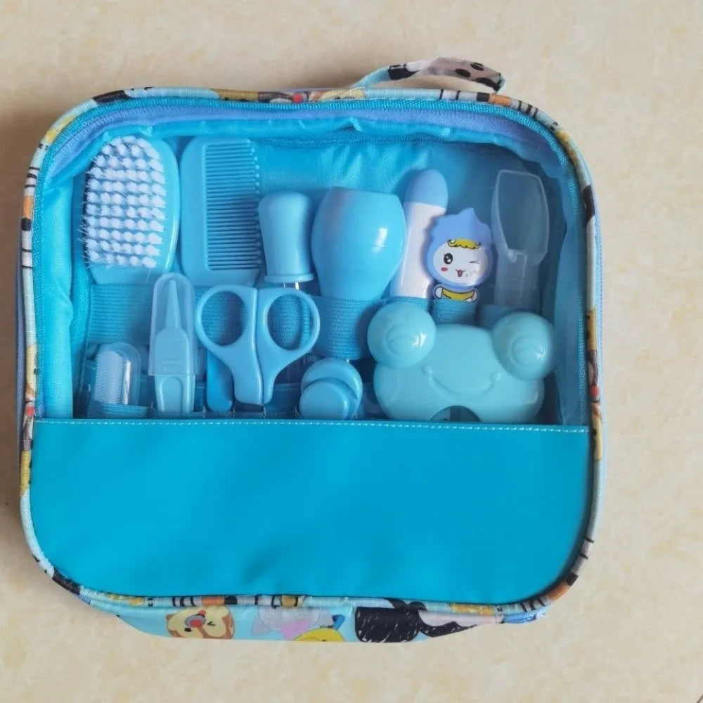 13Pcs/Set Multi-functional Baby Care Kit Hair Wash Brush Nasal Aspirator Baby Grooming Kit Comb Nail Clipper