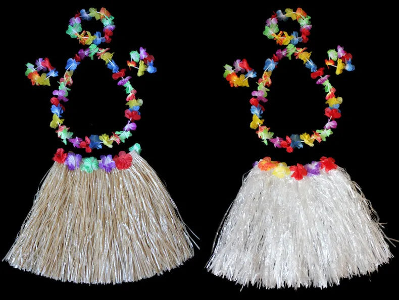 Halloween length30cmHula dance costume with garland for performance, Hawaiian children's hula outfit