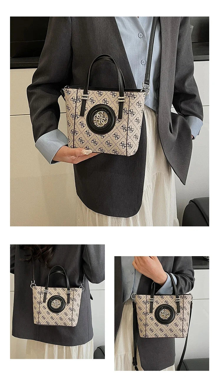 Vintage Leather Diaper Bag For Ladies High-end Simple Fashionable Classic Design Trendy Large Capacity Commuter Backpack