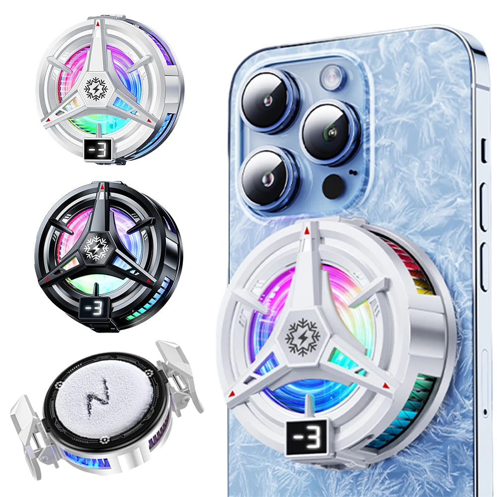 TL07 Magnetic Back-clip Phone Cooler 3 Speeds Semiconductor Cooling Fan Mobile Phone Heatsink 3 Speed Radiator for iPhone