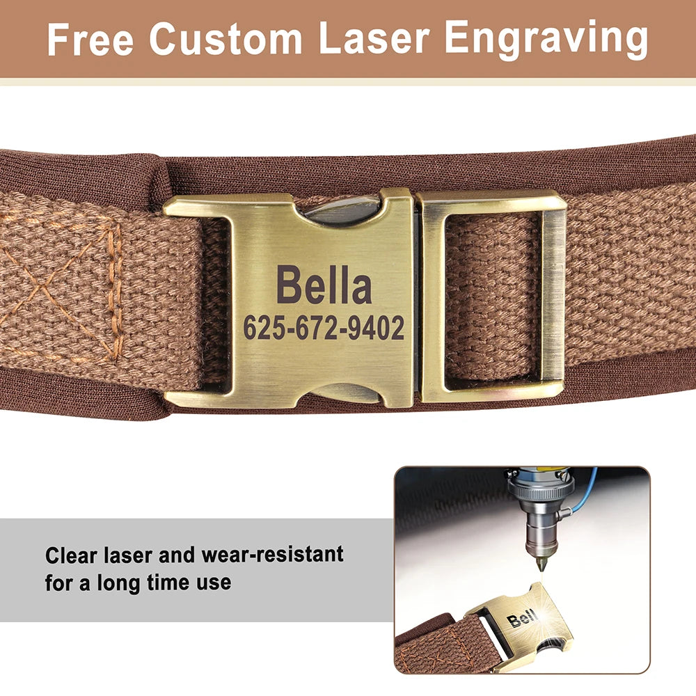 Personalized Nylon Dog Collar Adjustable Dog Collars Customized Pet ID Collar for Small Medium Large Dogs Free Engraving