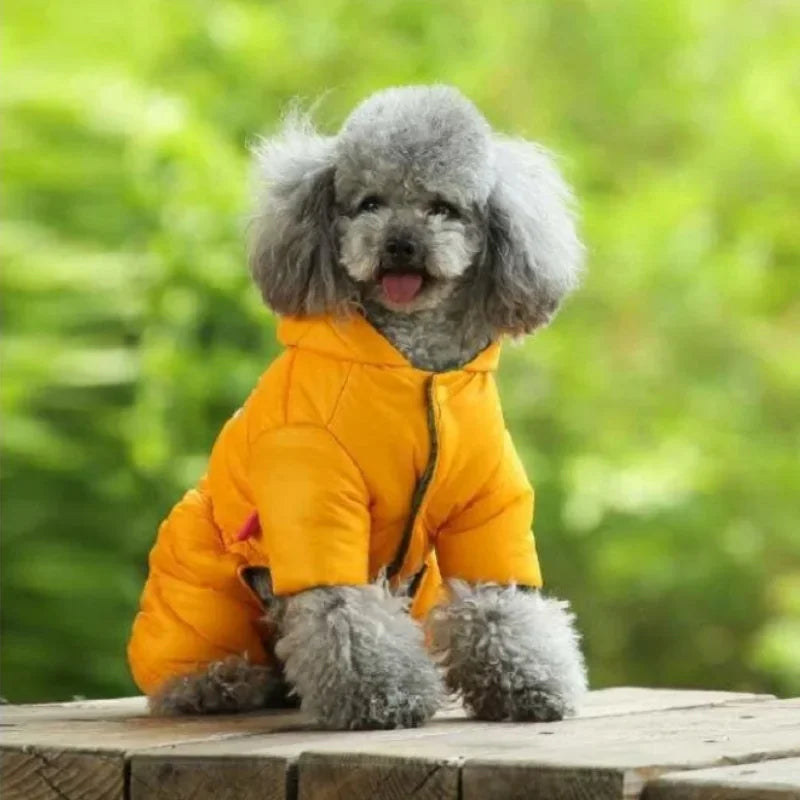Winter Dog Jumpsuits Warm Soft Dog Clothes Padded Cotton Puppy Down Jacket Fashion Solid Cat Jumpsuit Coat Chihuahua Pet Clothes