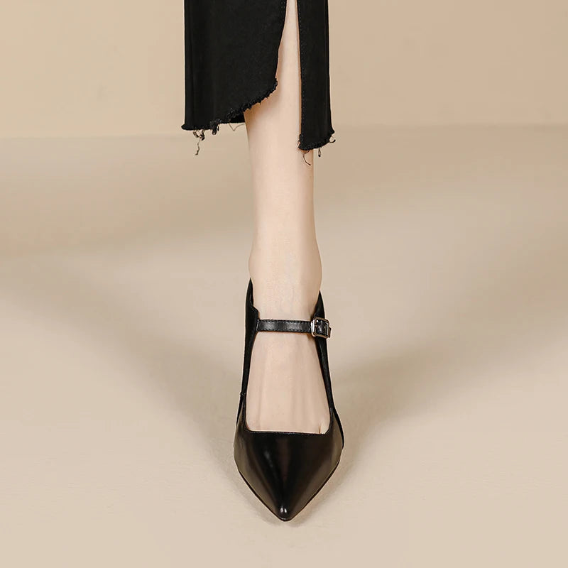 【JOCHEBED HU】Size 33-40 2023 New Soft Genuine Leather Women Heels Fashion Sexy Club Party Wedding High Heel Shoes