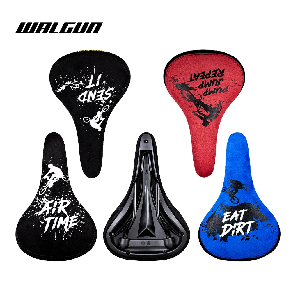 WALGUN BMX Bicycle Saddle Dirt Jump Cruiser Bike Seat with Embroidery Freestyle Racing Dowbhill Saddle MTB 265*170 Cycling Parts