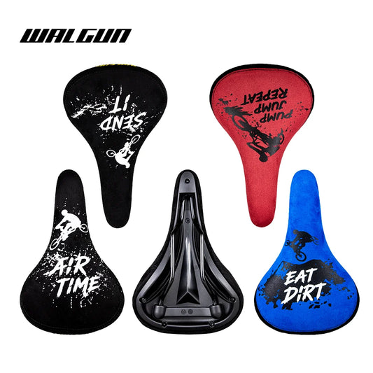 WALGUN BMX Bicycle Saddle Dirt Jump Cruiser Bike Seat with Embroidery Freestyle Racing Dowbhill Saddle MTB 265*170 Cycling Parts