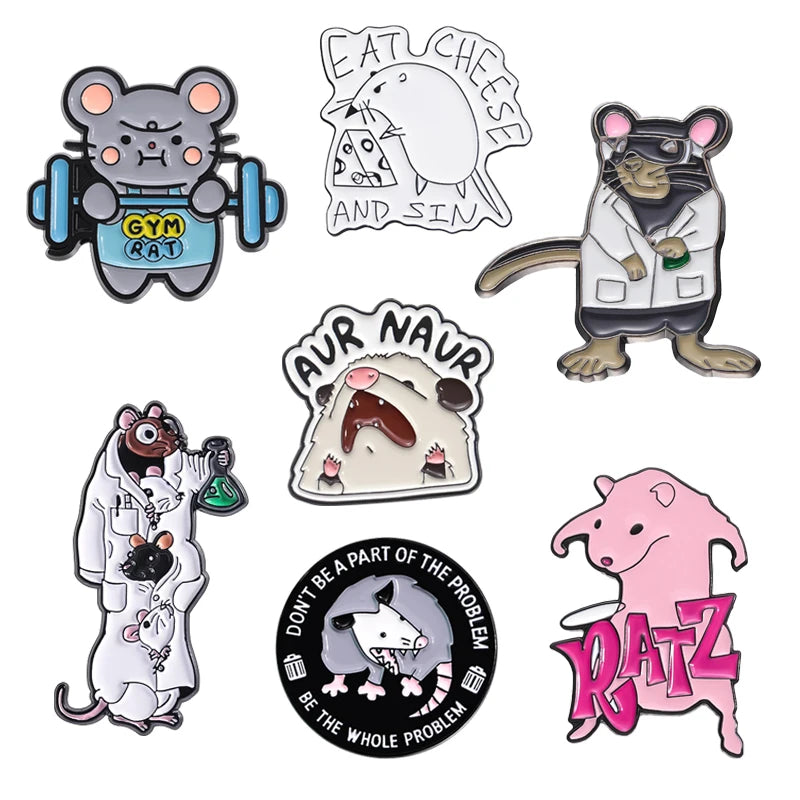 4-20pcs/set Red Eared Rabbit Enamel Pins Anime Characters Turbo Granny Cat Holy Jesus Medical Brooches Lapel Badge Jewelry Gifts