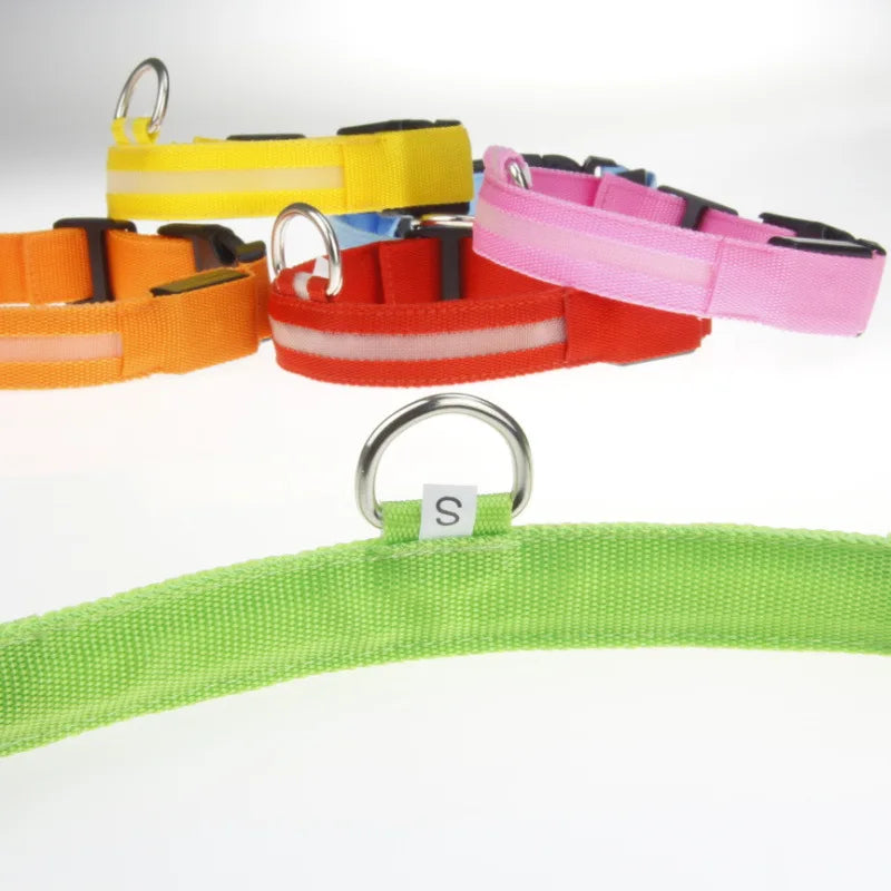 LED Illuminated Dog Collar Adjustable Flashing Lights USB Rechargeable Suitable For Small,Medium,Large,Dog Pet Safety Harness