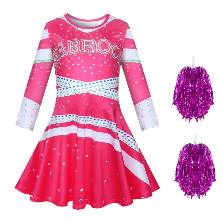 Girls Carnival Halloween Cheerleader Costume Cosplay Kids Zombie Addison Outfit Children Fancy Party Dress Cheer Uniform Clothes