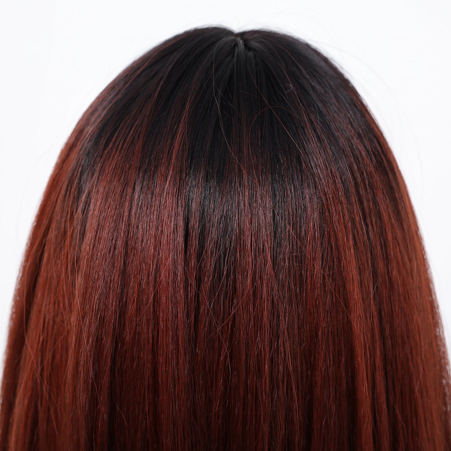 Burgundy Wine Red Ombre Layered Synthetic Wigs With Bangs Super Long Straight Wig For Women Cosplay Natural Daily Heat Resistant