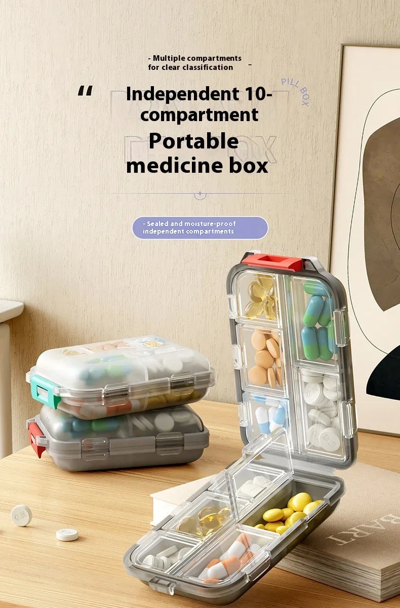 Travel Pill Organizer Moisture Proof Pills Box for Pocket Purse Daily Pill Case Portable Medicine Vitamin Holder Container