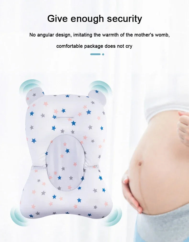 Baby Bath Seat Floating Water Pad Portable Foldable Baby Bathtub Pad Ajustable Bath Tub Shower Cushion Newborn Support Seat Mat