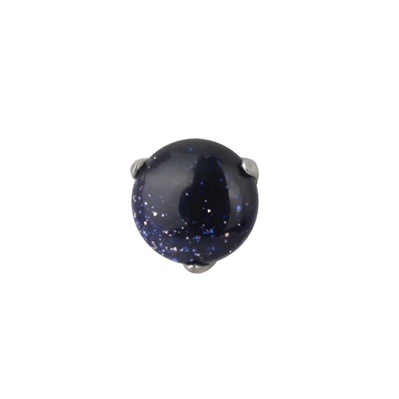 10Pcs G23 Titanium Piercing 3.5mm Natural Stone Ball Ear Nail Lip Stud Tongue Studs Accessories Body Piercing Jewelry Wholesale