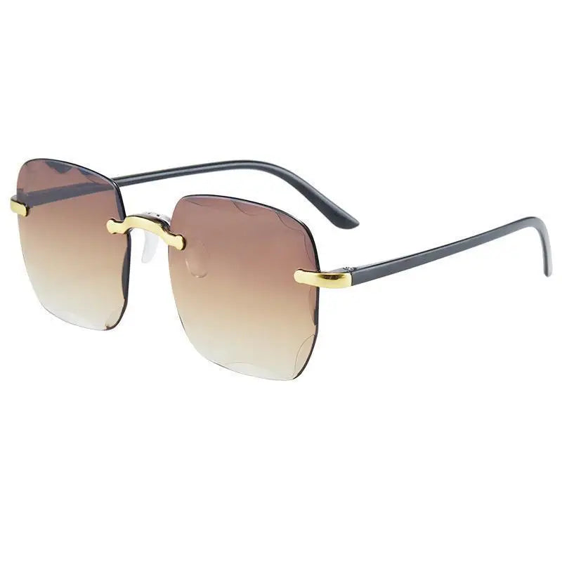 3PCS Square Rimless Sunglasses Women Luxury Brand Designer Summer Red Glasses Fashion Sunlasses UV400 Shades Oculos 23004
