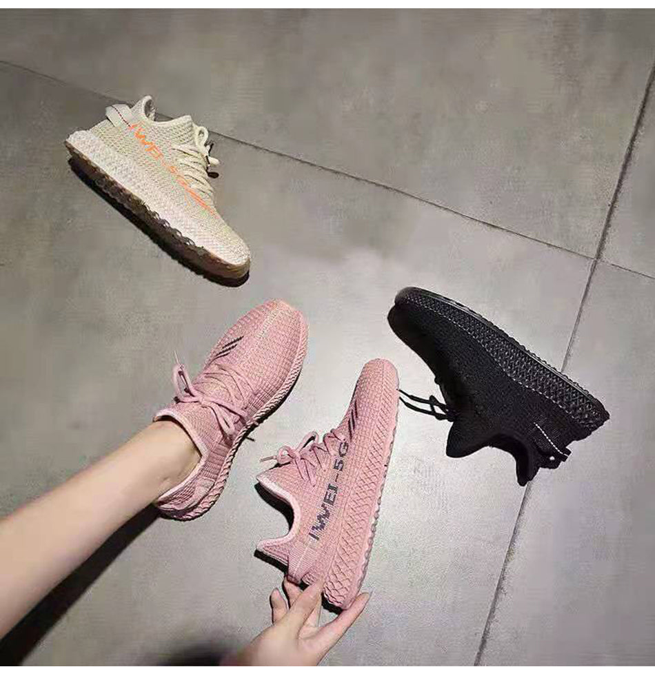 Women's Sneakers 2023 New Fashion Breathable Trainers Comfortable Sneakers Women Mesh Fabric Lace Up Female Footwear Women Shoes