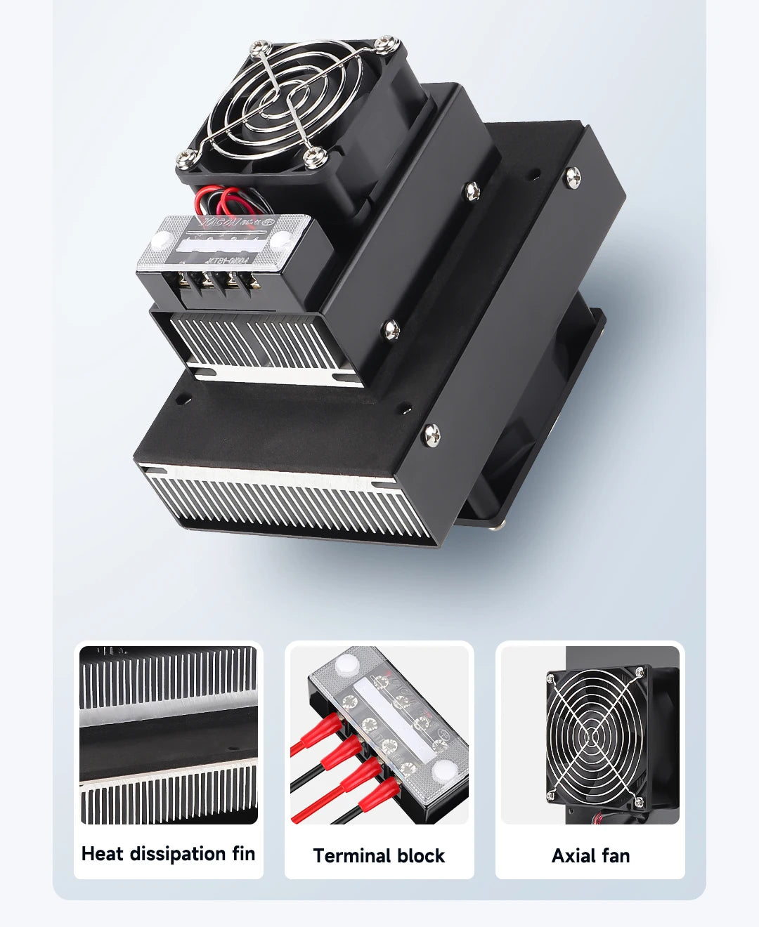 ENMG Industrial Cabinet Semiconductor Cooling System HET Kit 12V Peltier Cooling Module with Fan Heatsink & Electronic AC Green.