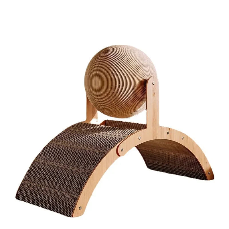 2 In 1. Cat Scratching Ball Wooden Cat Scratcher. Natural Sisal Scratch Board Scratching Column, Wear-Resistant Paw Wood Scraper