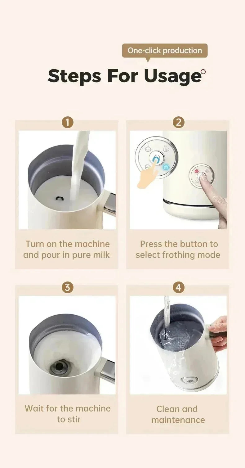 220V 240ml 4in1 Electric Milk Frother Home Automatic Milk Frother Italian Coffee Machine Milk Frother Hot And Cold Mixing Cup