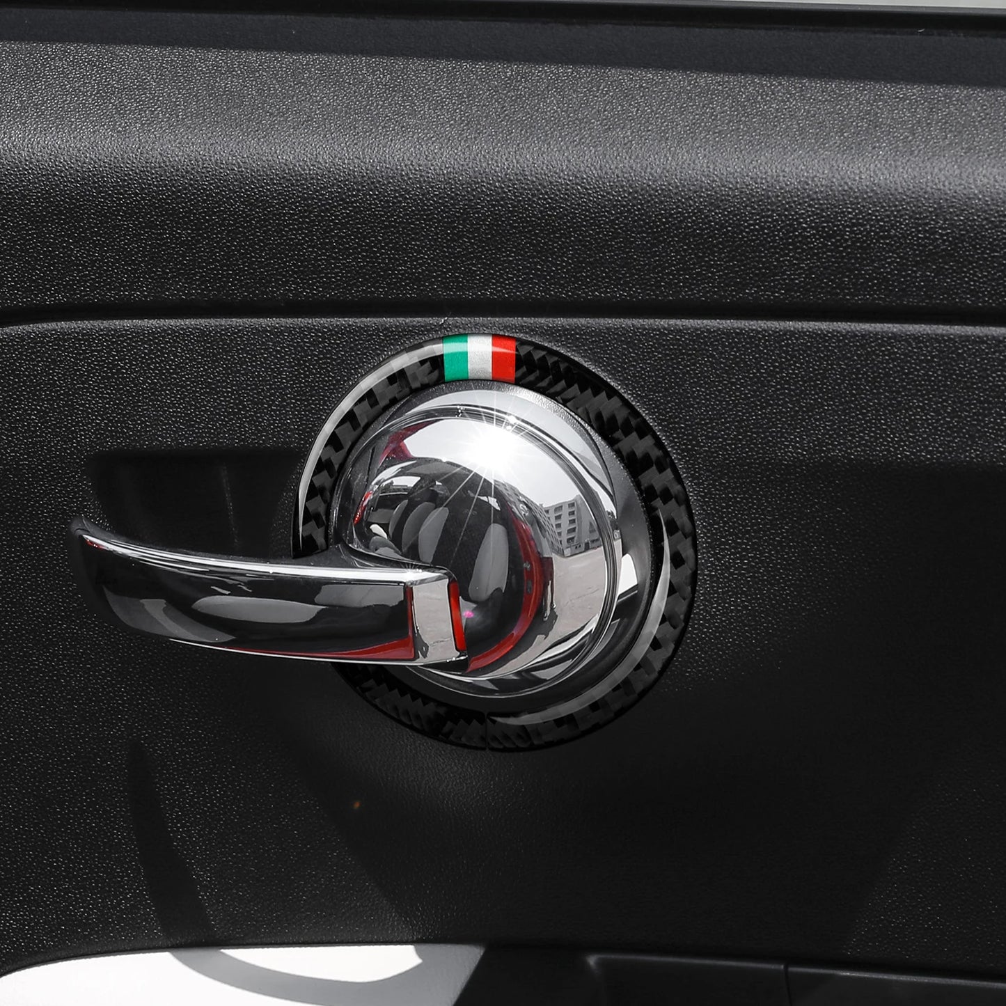 Car Inner Door Bowl Decorative Strip For Fiat Abarth 500 500C 500e 595 595C 695C Carbon Fiber Interior Sticker Car Accessories
