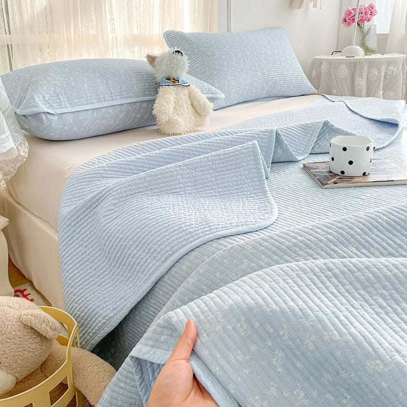 100% Cotton Bed Cover Thicken Bedspread Skin-friendly Printed Blanket Quilted Bedsheet Soft Bedspreads Cubrecama (No Pillowcase)