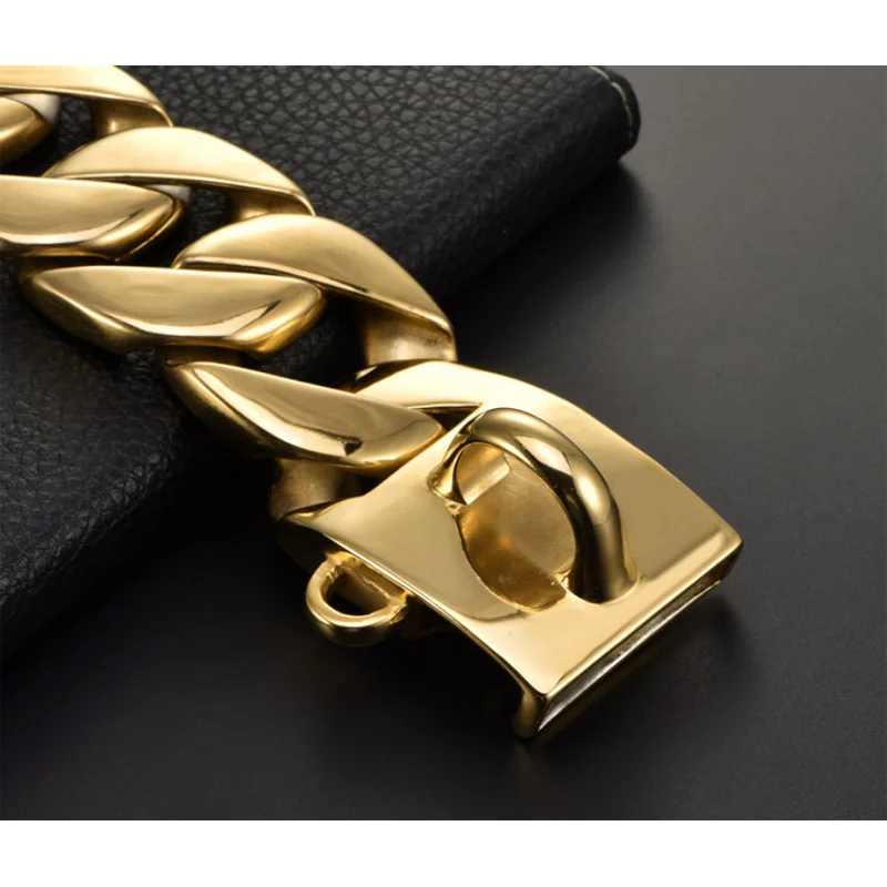 43mm Stainless Steel Large Dog Collar Bully Chain Dog Pet Collar Super Heavy Trainning High Polished Chain Rottweiler Pitbull