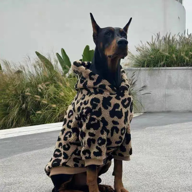Fashionable Big Medium Dog Clothes Wool Lambing Hooded Sweatshirt Winter Warmth Durbin Dog Sweater Dog Clothes Dog Accessories