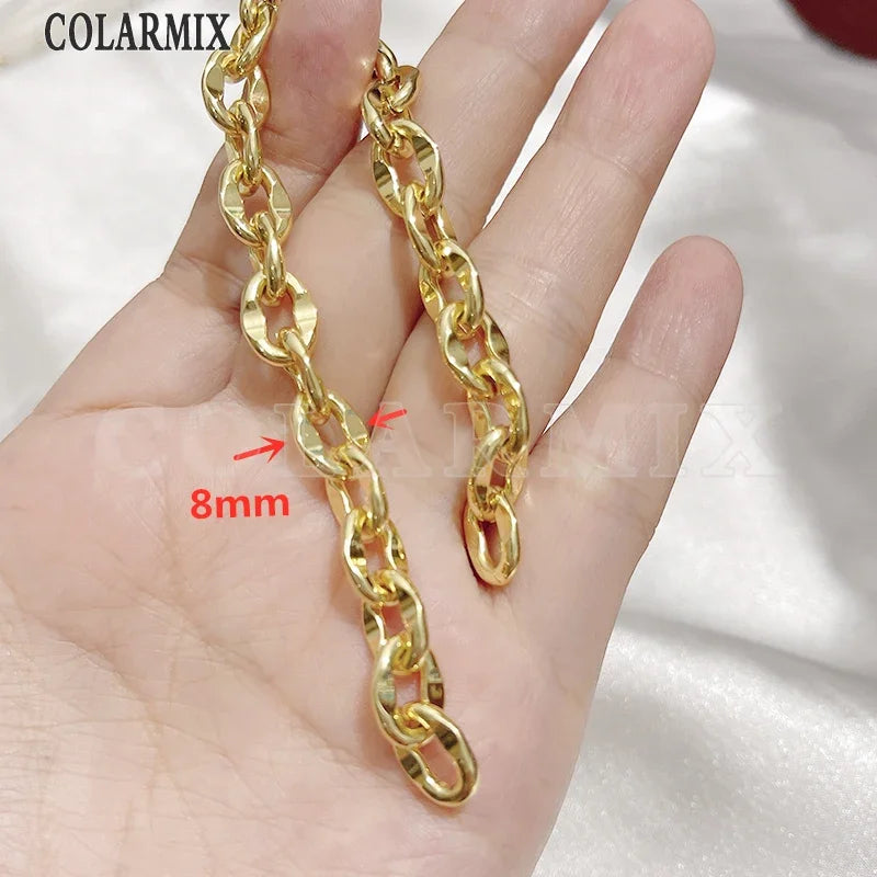 5Meters Hotsell Chunky Chains gold Metallic Fashion Jewelry gift Hip pop Necklace Fashion Jewelry
