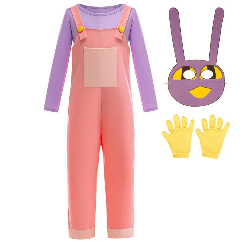 The Amazing Digital Circus Cosplay Costume Halloween Cartoon Circus Pomni Jax Ragatha Caine Jumpsuit Outfits Party Outfit