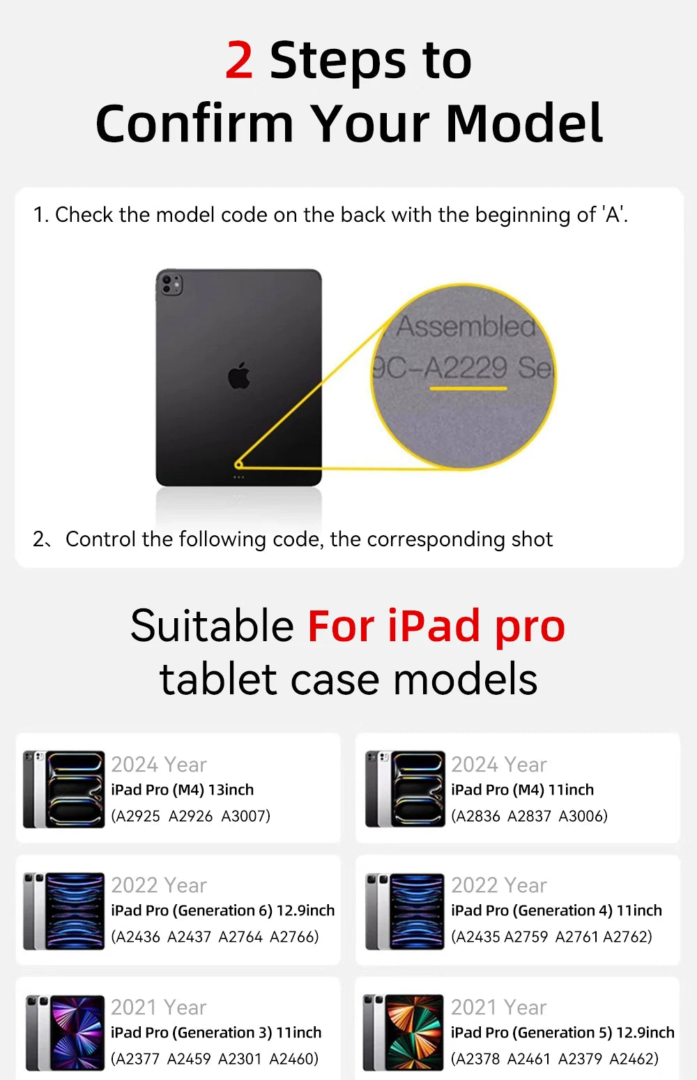 For iPad 2024 Air 6 11 iPad Pro 11 12.9 13 10 Gen 10.2 9th 8th 6th 5th 9.7 inch Air 4 5 10.9 Mini 7 6 Smart Transparent Case