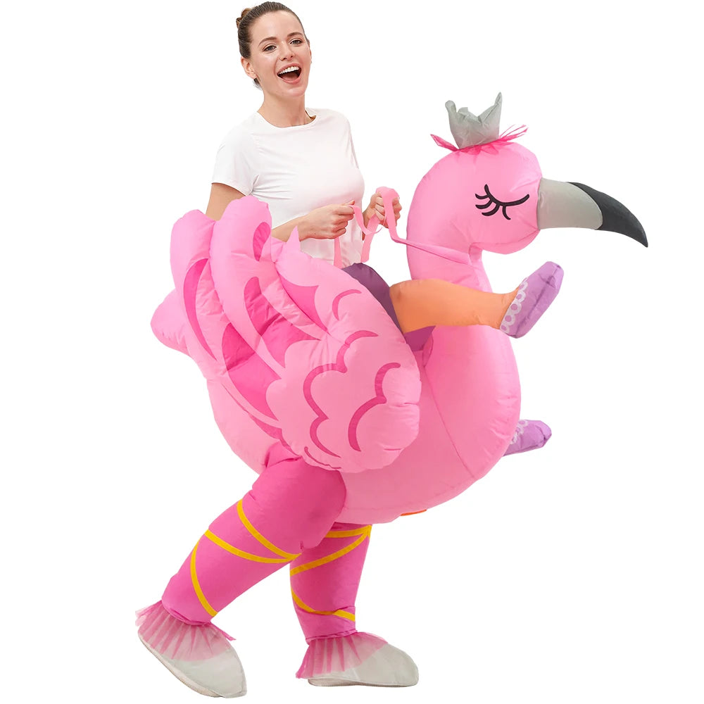 Halloween costume party fun role-playing costume flamingo inflatable costume funny costume adult  blowing suit carto