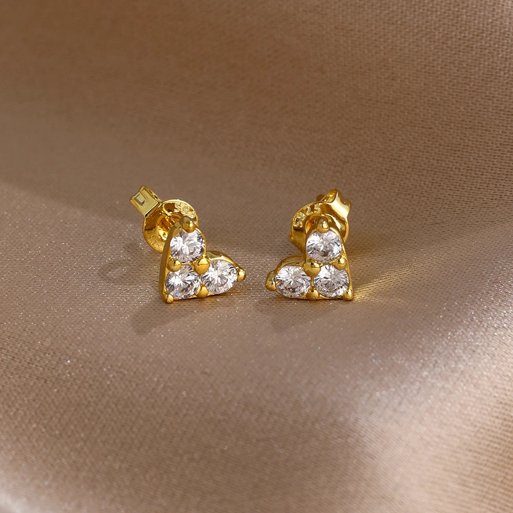 925 Silver Stud Earrings Hoop Earrings For Women Rose Flower Strawberry Butterfly Daisy Earrings Set Fashion Jewelry Gift